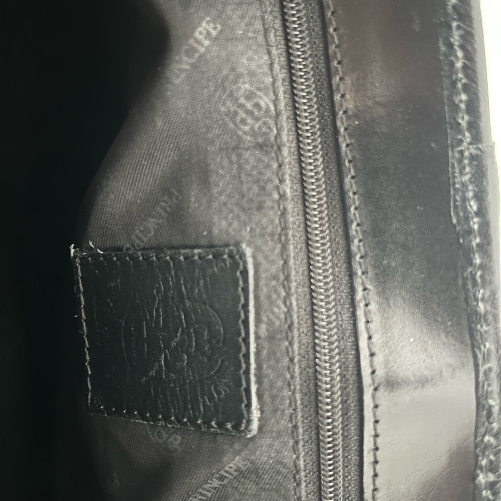 Vintage Principe Italian Black Leather Top-Handle Bag Made in Italy Purse - Picture 8 of 10